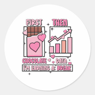 Sticker Rond Premier Chocolat Puis Données Éducation Spéciale V