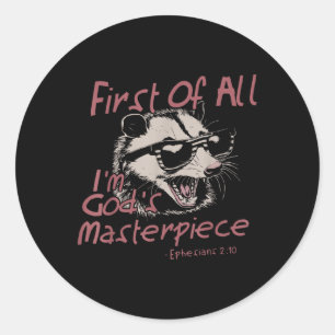 Sticker Rond Premier De Tous Les Dieux Im Chef-D'Oeuvre Raccoon