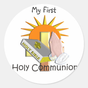 Sticker Rond Premier don de la sainte communion pour enfants
