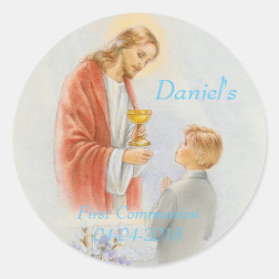 Sticker Rond Premier garçon de confirmation de communion