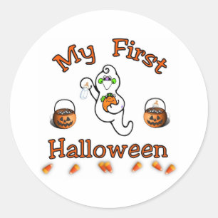 Sticker Rond Premier Halloween du bébé