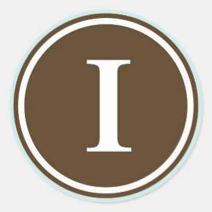 Sticker Rond Premier I monogramme cercle lettre de sceau parti