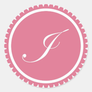 Sticker Rond Premier I princesse monogramme rose de phoque part