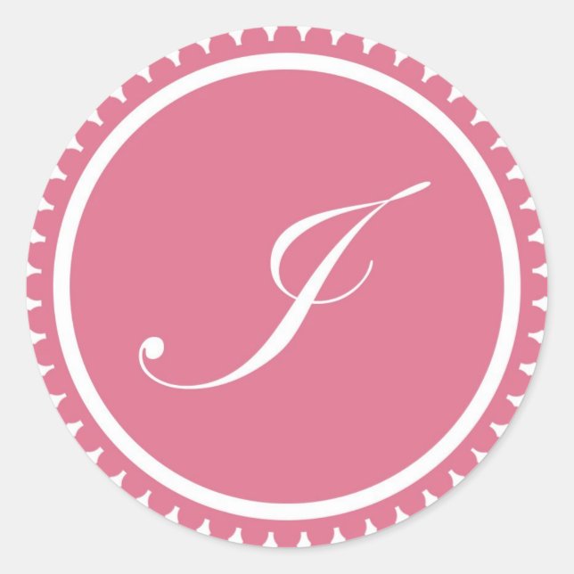 Sticker Rond Premier I princesse monogramme rose de phoque part (Devant)