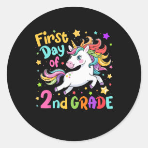Sticker Rond Premier Jour De 2e Année Deuxième Année Rentrée Sc