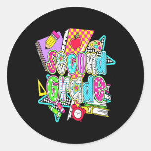 Sticker Rond Premier jour de deuxième année Bundle floral pour