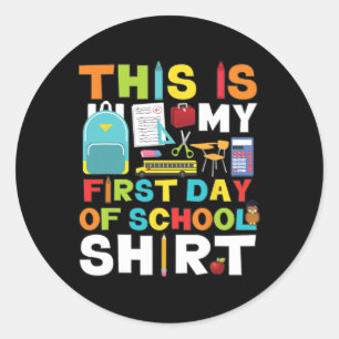 Sticker Rond Premier Jour De L'École Garçons Filles Retour À L'
