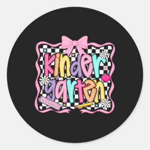 Sticker Rond Premier jour de maternelle floral pour enseignant