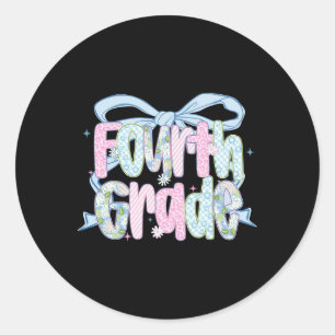 Sticker Rond Premier jour de quatrième année bouquet floral pou