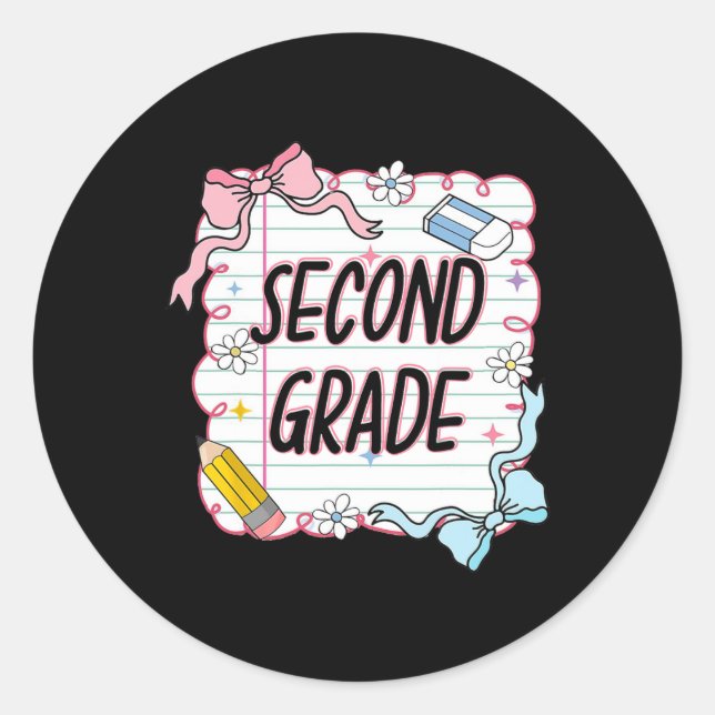Sticker Rond Premier Jour D'École Fillette Coquette5  (Devant)