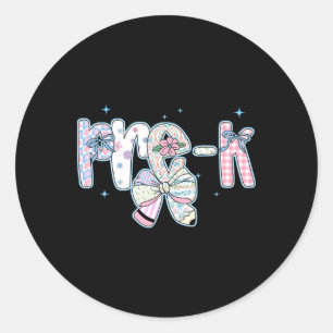Sticker Rond Premier jour d'école maternelle filles coquette cr