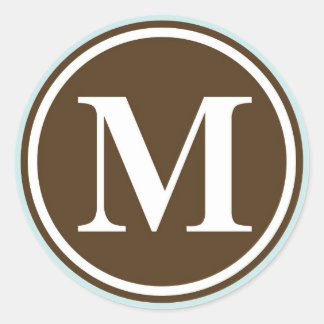 Sticker Rond Premier M monogramme cercle lettre sceau parti