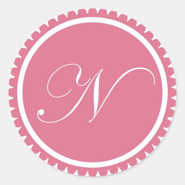 Sticker Rond Premier N princesse rose monogramme parti de sceau (Devant)