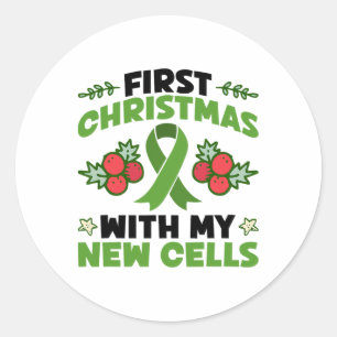 Sticker Rond Premier Noël Avec Mes Nouvelles Cellules - Cellule