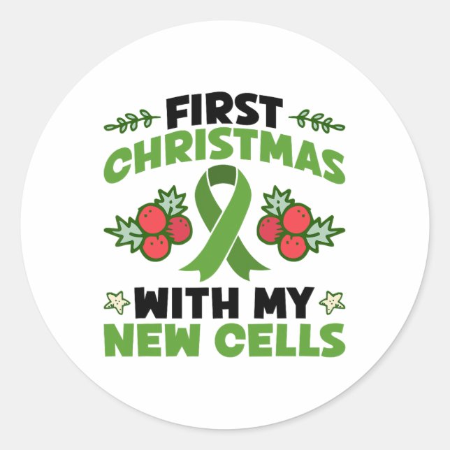 Sticker Rond Premier Noël Avec Mes Nouvelles Cellules - Cellule (Devant)