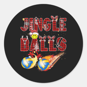 Sticker Rond Premier Noël Comme Papa Jingle Volleyball Papa Onc