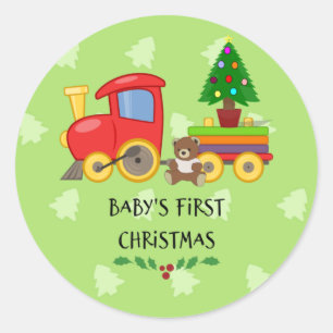 Sticker Rond Premier Noël du bébé