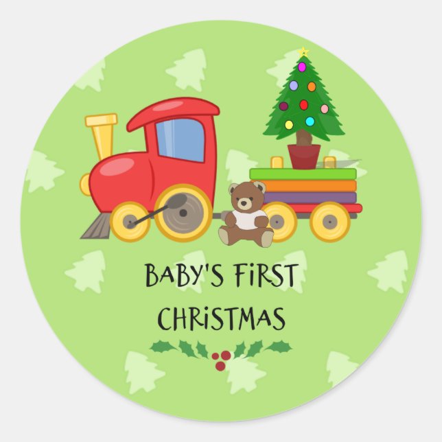 Sticker Rond Premier Noël du bébé (Devant)