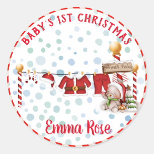 Sticker Rond Premier Noël du bébé