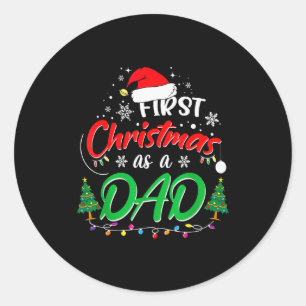 Sticker Rond Premier Noël en tant que papa Nouveau papa 1er Noë