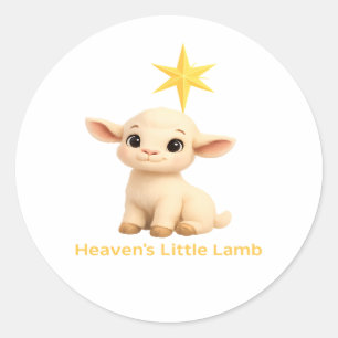 Sticker Rond Premier Noël Religieux Cieux Petit Agneau