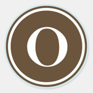 Sticker Rond Premier O monogramme cercle lettre de sceau parti