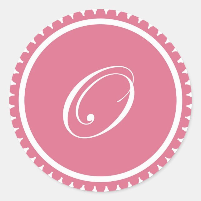 Sticker Rond Premier O princesse monogramme rose de la fête de  (Devant)