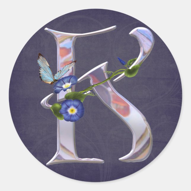 Sticker Rond Premier papillon précoce K (Devant)