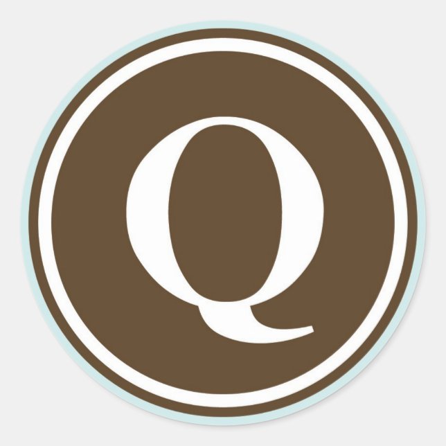 Sticker Rond Premier Q monogramme cercle lettre sceau de la par (Devant)