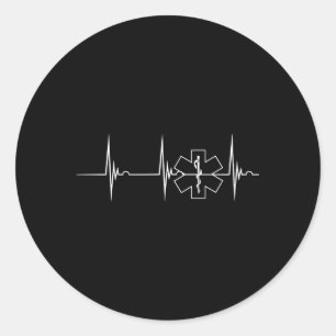 Sticker Rond Premier répondeur Hebeat Ekg Pulse Médicale Emt Pa
