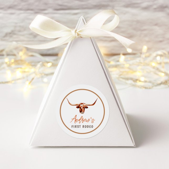 Sticker Rond Premier Rodeo Cow Southern Cowboy (Créateur téléchargé)