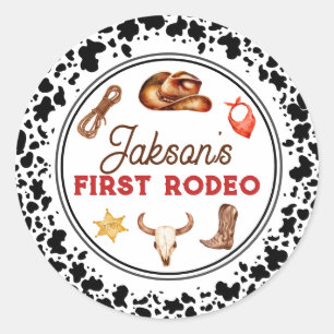 Sticker Rond Premier Rodéo Cowboy Cupcake Topers