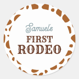 Sticker Rond Premier Rodeo Wild West Brown Boy Premier annivers