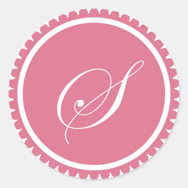 Sticker Rond Premier S princesse rose monogramme parti sceau (Devant)