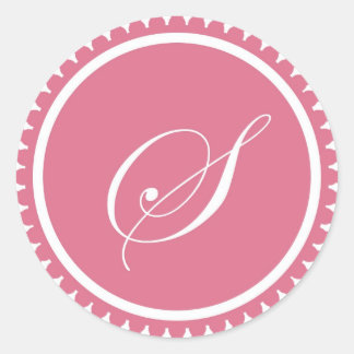 Sticker Rond Premier S princesse rose monogramme parti sceau