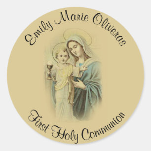 Sticker Rond Premier souvenir de catholique de sainte communion