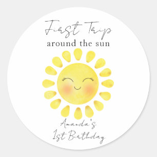 Sticker Rond Premier tour autour du Soleil 1er anniversaire 