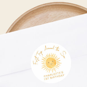 Sticker Rond Premier Tour Autour du Soleil pour l'anniversaire 