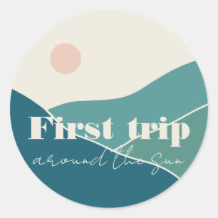Sticker Rond Premier voyage autour du soleil Partie