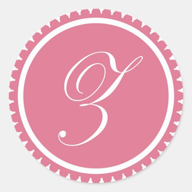 Sticker Rond Premier Z princesse rose monogramme de sceau parti (Devant)