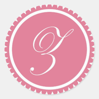 Sticker Rond Premier Z princesse rose monogramme de sceau parti