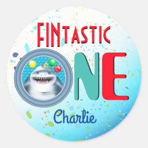 Sticker Rond Première année requin fantastique