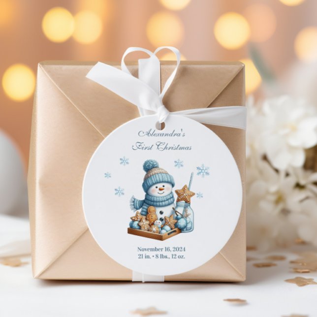 Sticker Rond Première Annonce de Naissance à Noël (Créateur téléchargé)