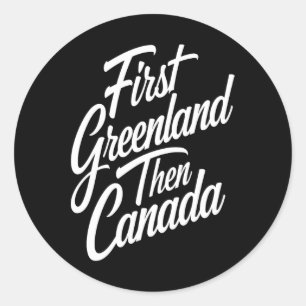 Sticker Rond Première carte du Groenland par rapport au Canada 