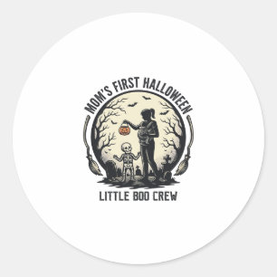 Sticker Rond Première chemise de lune effrayante vintage de mam