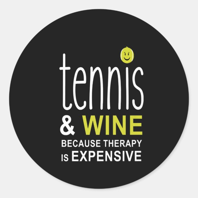 Sticker Rond Première de tennis et de wine (Devant)