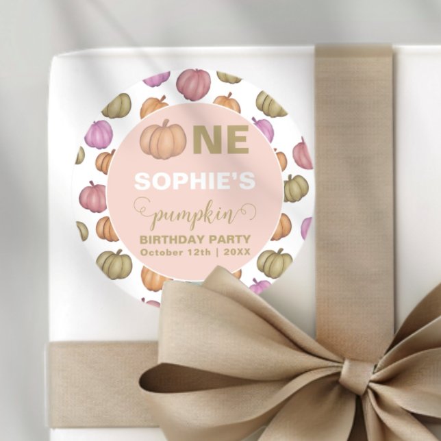 Sticker Rond Première fête d'anniversaire d'automne pour un béb (Créateur téléchargé)
