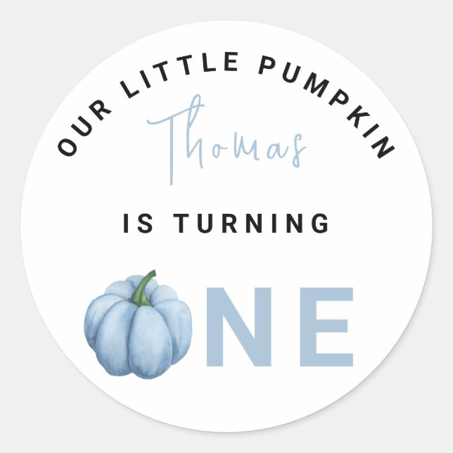 Sticker Rond Première fête d'anniversaire de Little Pumpkin  (Devant)