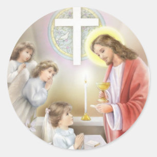 Sticker Rond Première fille de la Sainte Communion