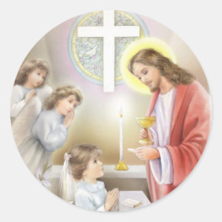 Sticker Rond Première fille de la Sainte Communion